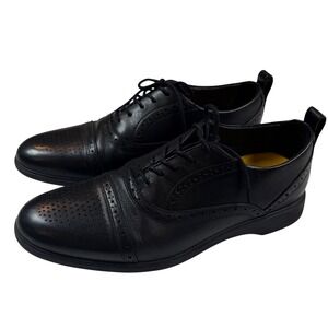 Amberjack The Cap Toe Original Black Leather Wingtip Shoes 10.5 Wide WORN ONCE